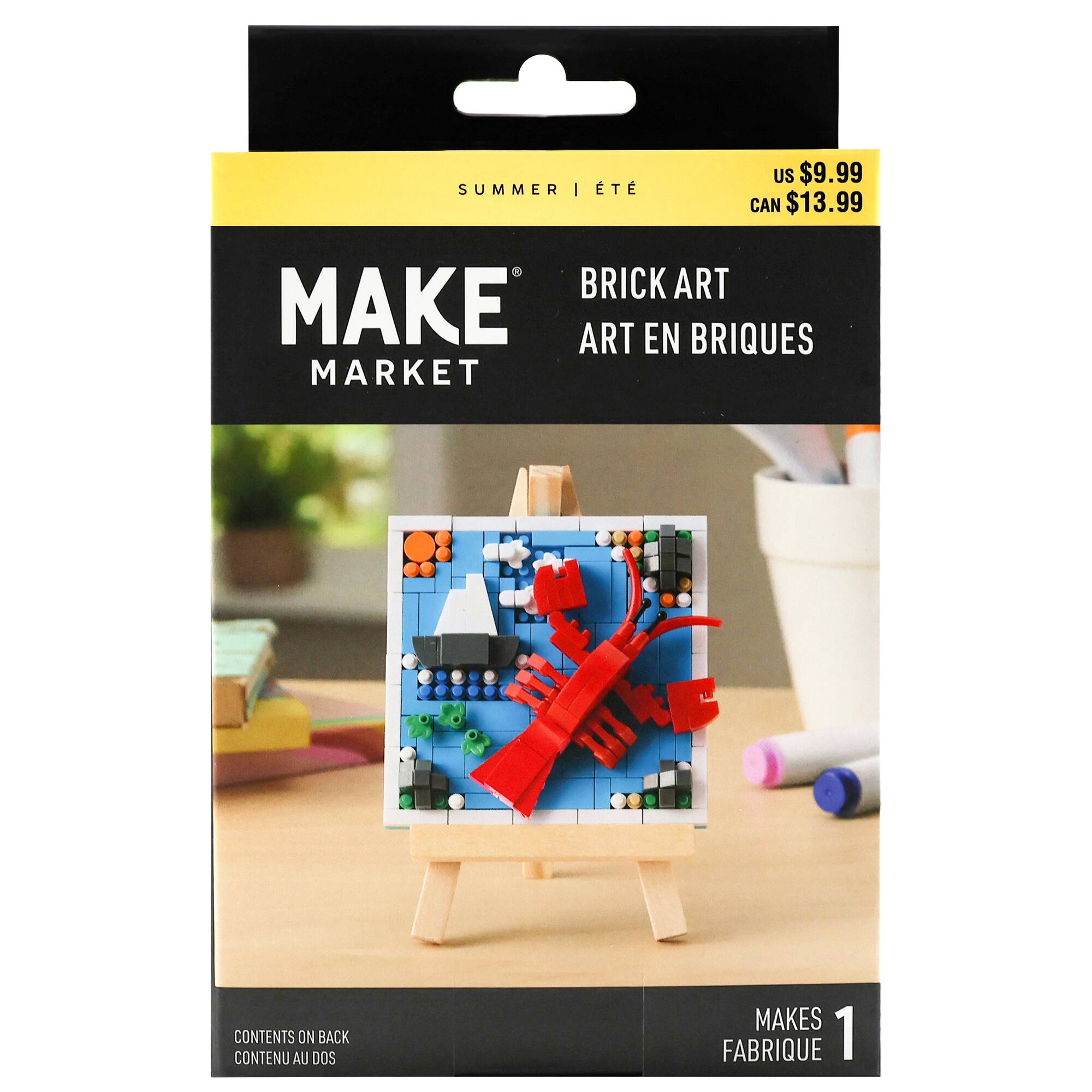Lobster Brick Art Kit with Wooden Easel by Make Market®